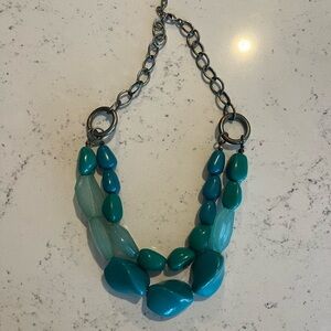 Teal chunky statement necklace